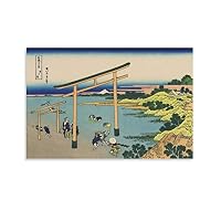 キャンバスプリントアート 葛飾北斎 富嶽三十六景 額付き 絵画 Amazon.co.jp: 葛飾北斎 富嶽三十六景（登戸浦）レプリカキャンバス